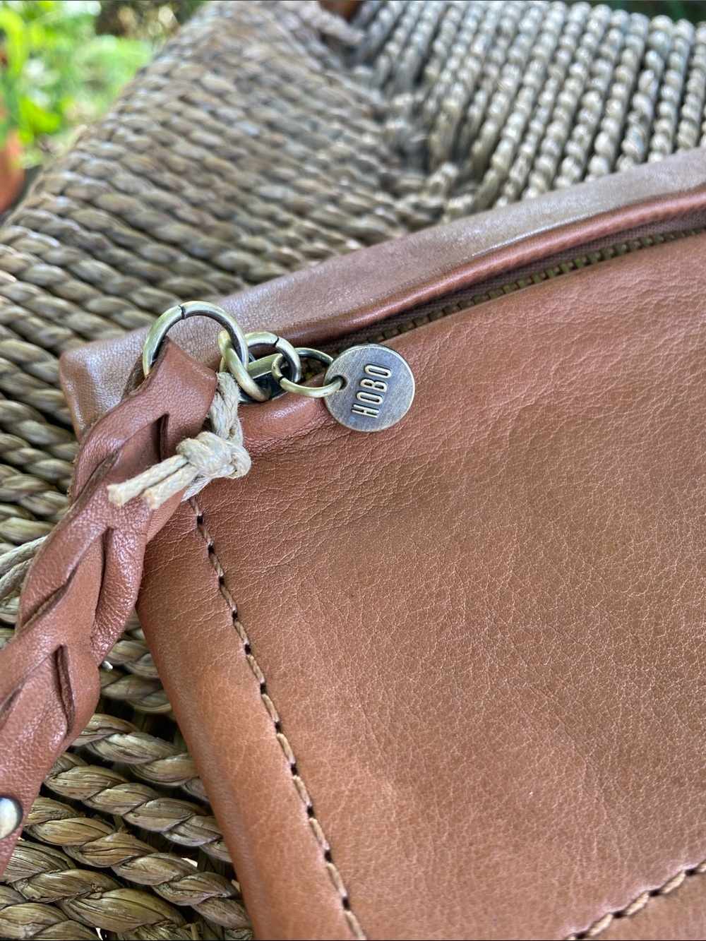 HOBO Leather Wristlet Wallet in Saddle/Tan - Picture 7 of 10